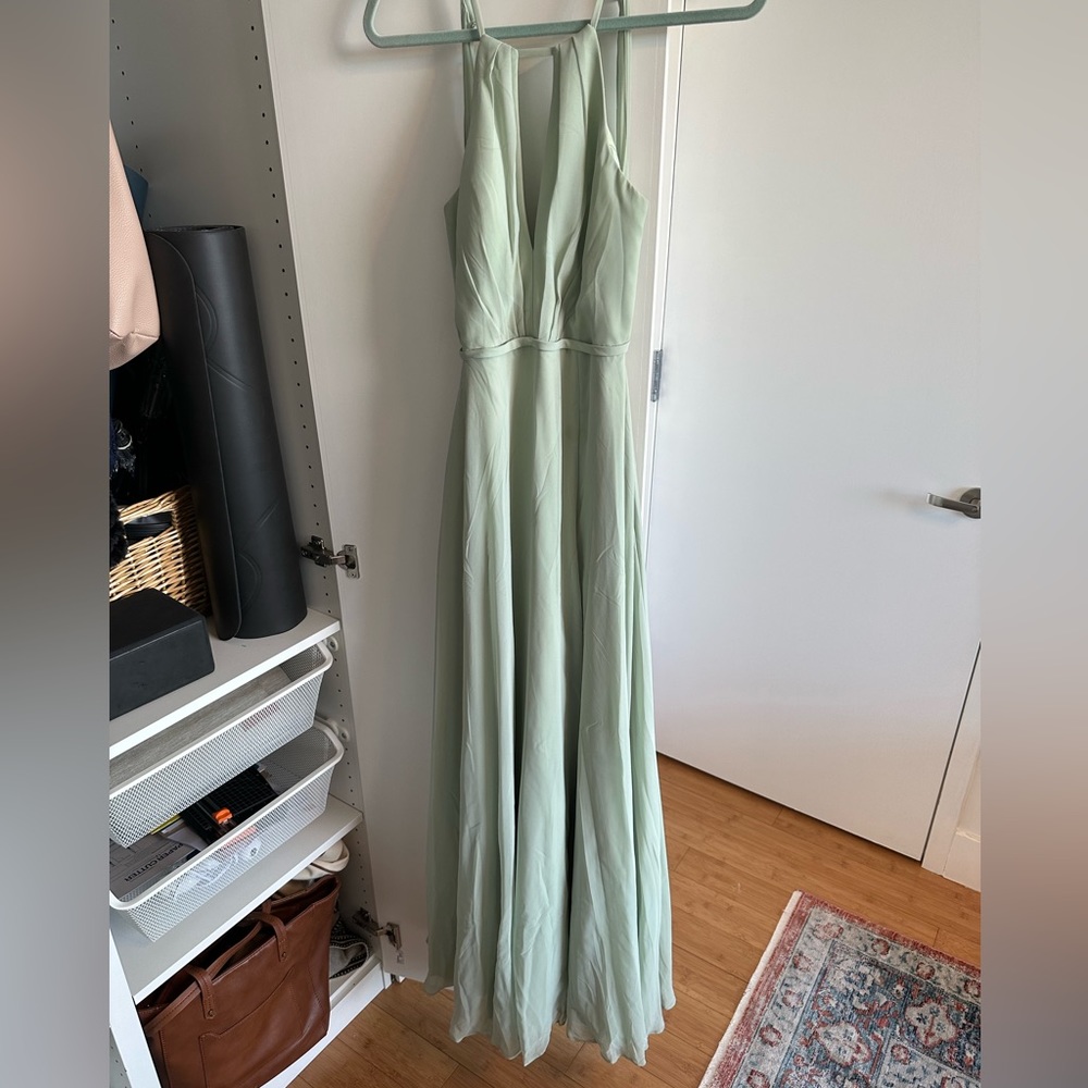 Azazie Evalleen Dress in Dusty Sage